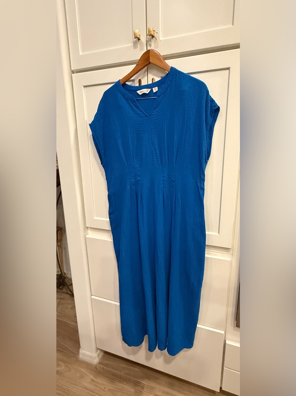 Coldwater Creek size Medium beautiful turquoise 100% cotton maxi dress